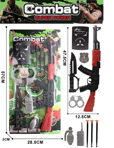 TOY GUN BLISTER CARD WITH ACCESSORIES