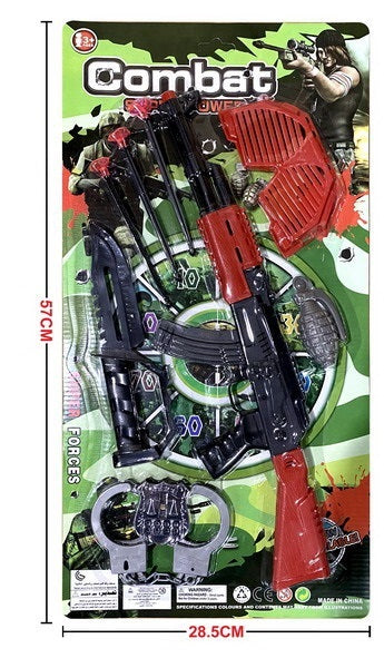 TOY GUN BLISTER CARD WITH ACCESSORIES