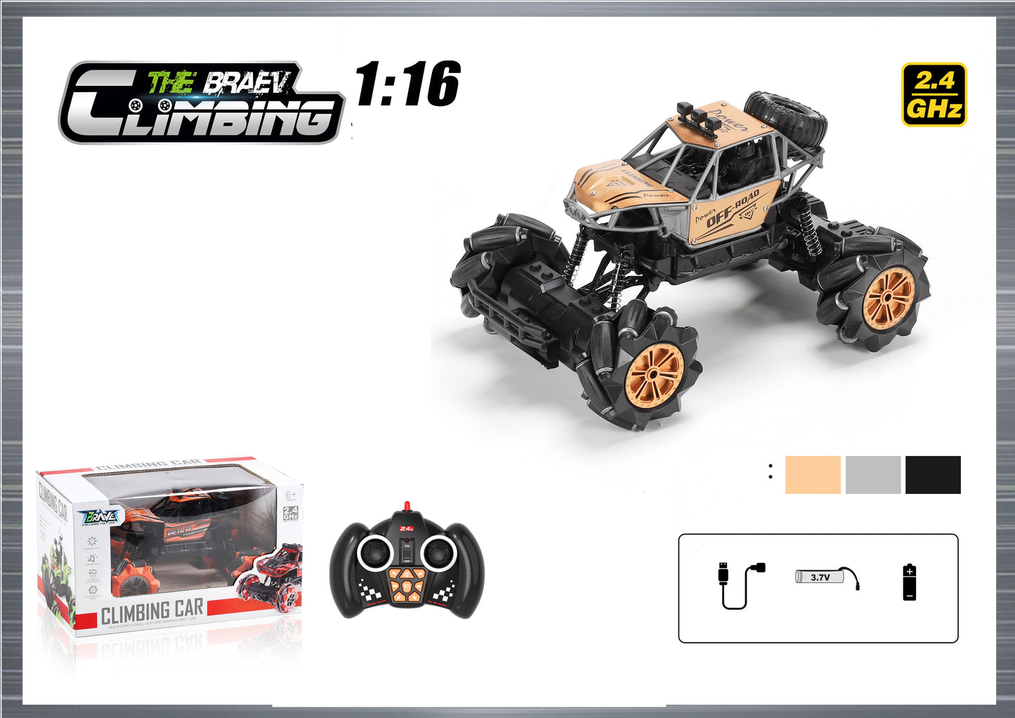 REMOTE CONTROL CAR WITH USB CHARGER 1:16