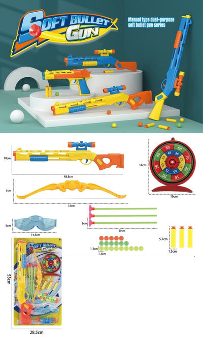 TOY GUN BLISTER CARD WITH ACCESSORIES