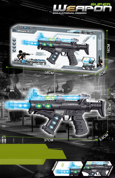 BATTERY OPERATED GUN WITH LIGHT&MUSIC AND VIBRATION