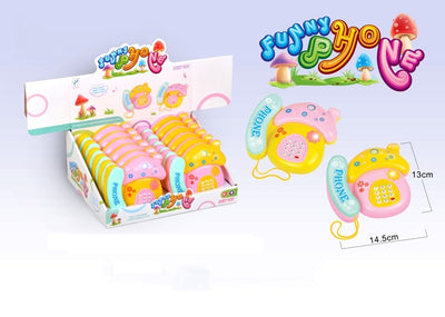 BATTERY OPERATED TOY PHONE WITH LIGHT AND MUSIC 12PCS DISPLAY BOX