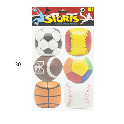 SOFT TOYS 6PCS BALL SET PVC BAG+HEADER