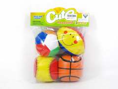 SOFT TOYS 4PCS BALL SET PVC BAG+HEADER