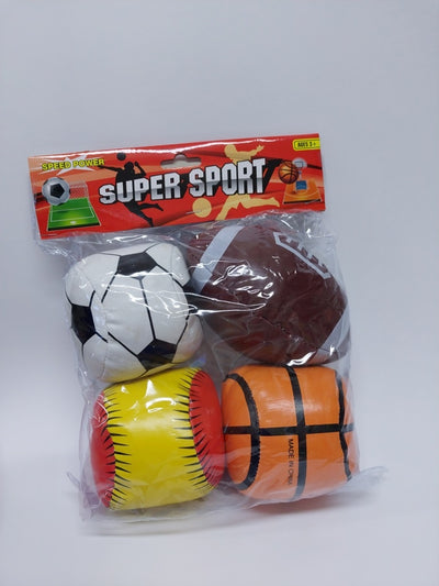 SOFT TOYS 4PCS BALL SET PVC BAG+HEADER