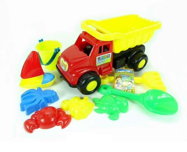 BEACH TOYS TRUCK 9PCS SET NET BAG