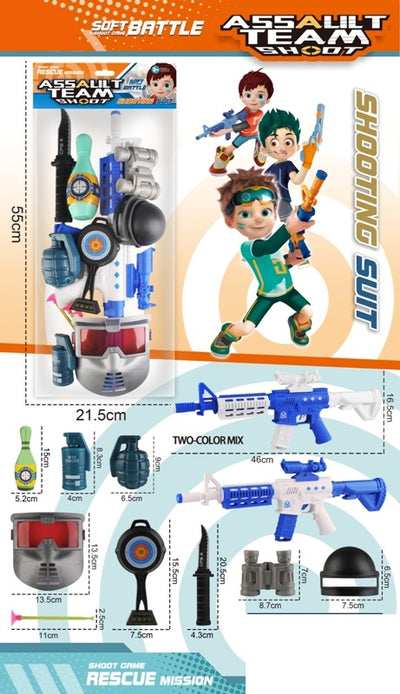TOY GUN WITH ACCESSORIES PVC BAG+HEADER