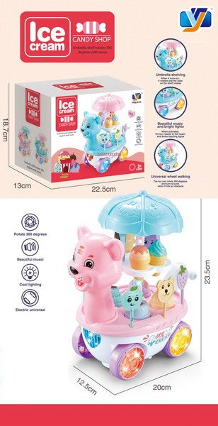 Battery Operated animals ice cream cart with light& sound
