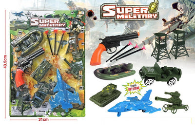 TOY GUN BLISTER CARD WITH ACCESSORIES