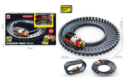 TRAIN SET BATTERY OPERATED 51PCS