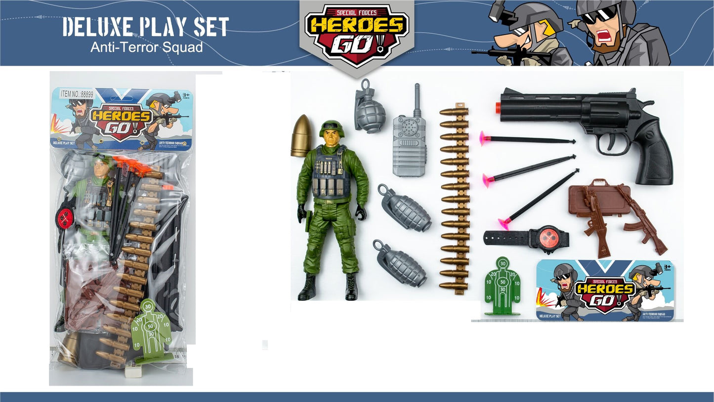TOY GUN WITH ACCESSORIES PVC BAG+HEADER