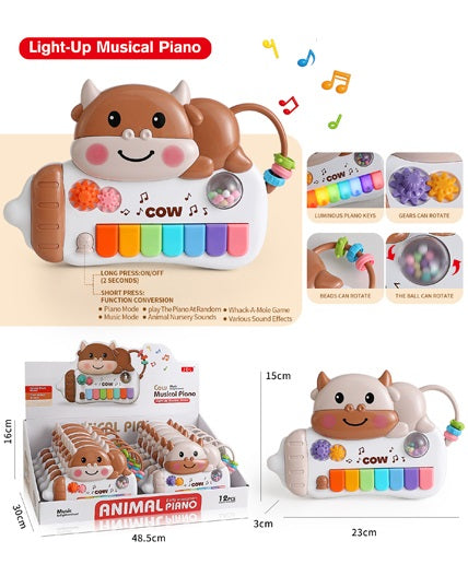 MUSICAL PIANO COW BATTERY OPERATED 12PCS SET DISPLAY BOX