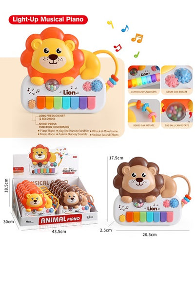 MUSICAL PIANO ANIMAL BATTERY OPERATED 12PCS DISPLAY BOX