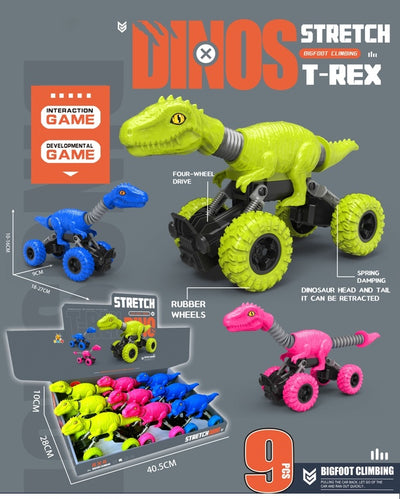 DINOSAUR CAR PULLBACK 9PCS SET DISPLAY BOX