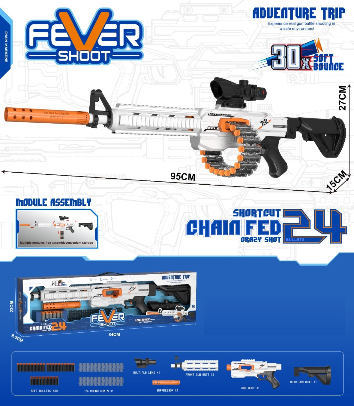 Shouting Gun with Soft Bullets & ACCESSORIES