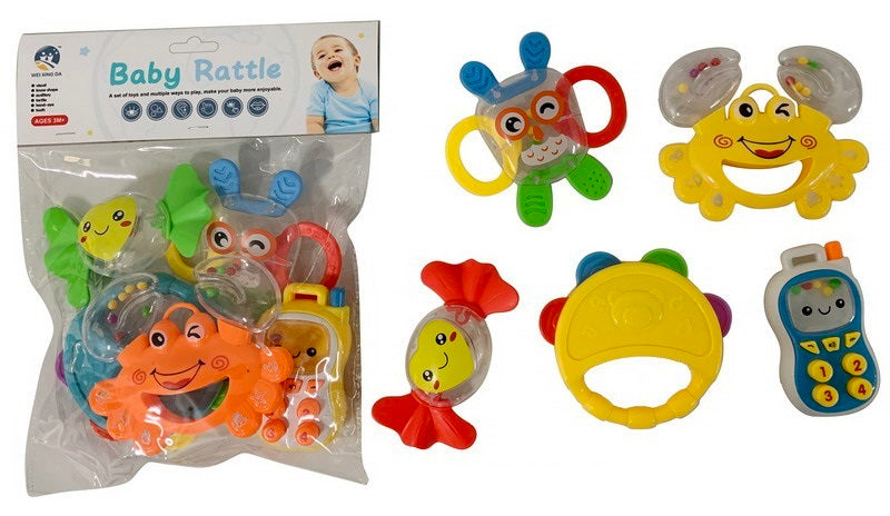 BABY ACTIVITY TOYS RATTLE SET PVC BAG+HEADER