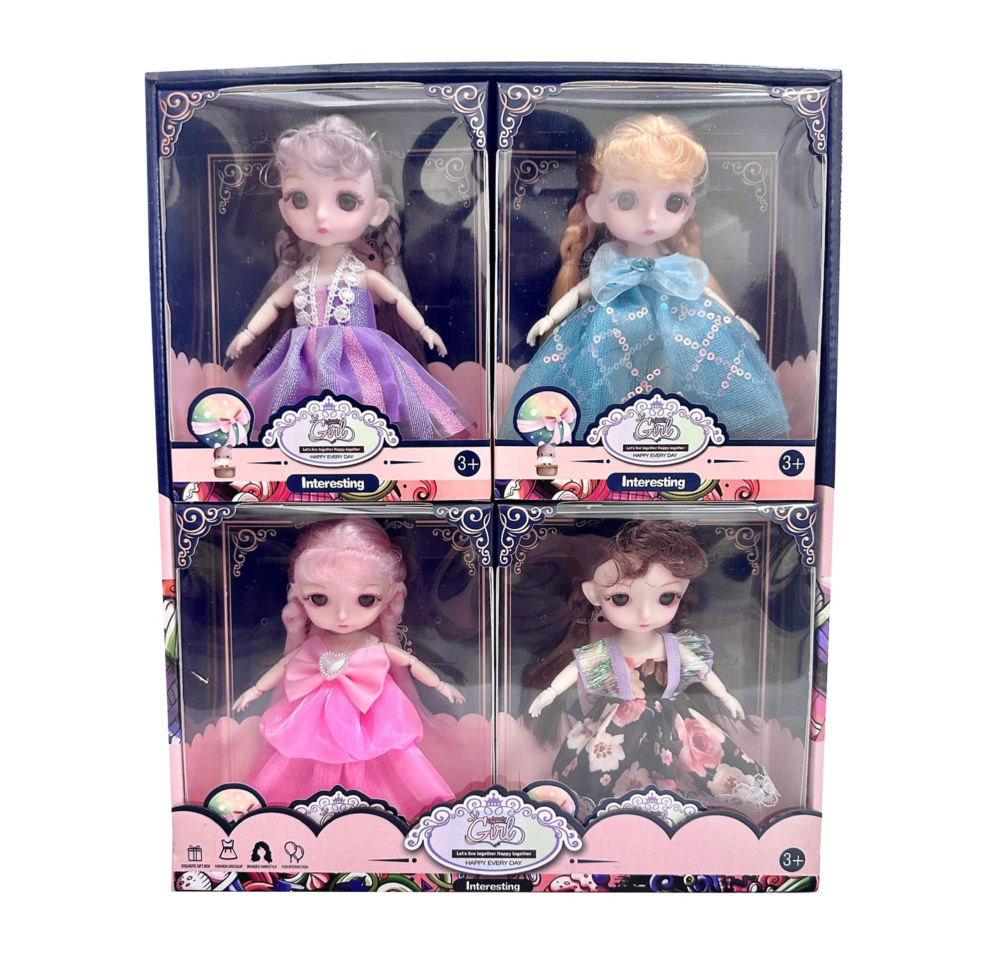 DOLL 6" 4PCS SET DISPLAY BOX
