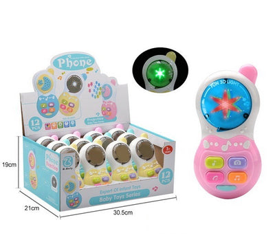 BATTERY OPERATED TOY PHONE WITH LIGHT AND MUSIC 12PCS DISPLAY BOX