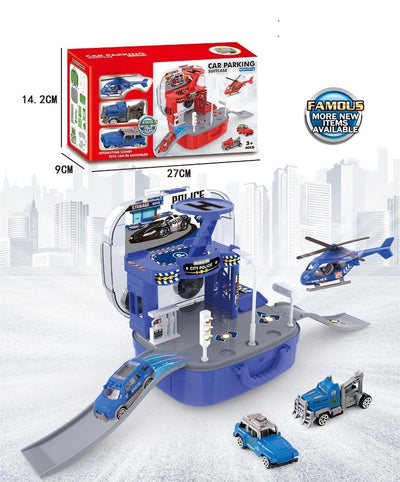PARKING LOT CITY POLICE 2PCS CAR &1PCS PLANE SET