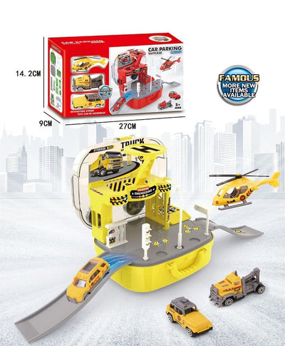 PARKING LOT TRUCKS 2PCS CAR &1PCS PLANE SET