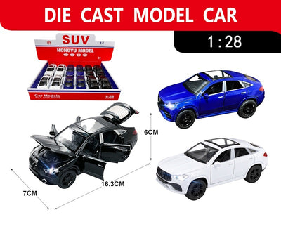 ALLOY CAR 1:28 DOOR OPEN WITH LIGHT&SOUND 12PCS SET DISPLAY BOX