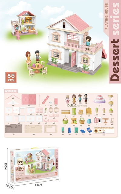 VILLA PLAY SET WITH DOLL & ACCESSORIES