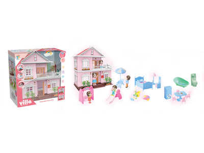 VILLA PLAY SET WITH DOLL & ACCESSORIES
