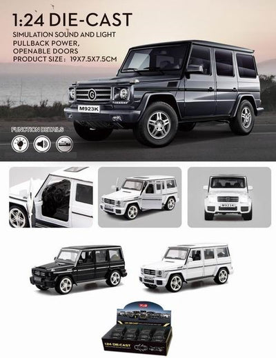ALLOY CAR 1:24 Pull Back with Lights & Sound 4PCS DISPLAY BOX