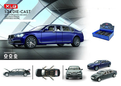 ALLOY CAR 1:24 Pull Back with Lights & Sound 4PCS DISPLAY BOX