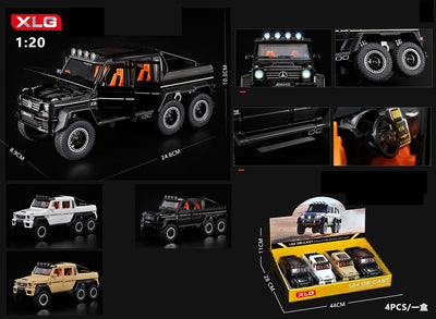 ALLOY CAR 1:24 PULL BACK WITH LIGHT&MUSIC 4PCS SET DISPLAY BOX