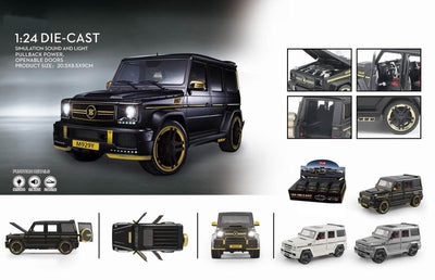 ALLOY CAR 1:24 Pull Back with Lights & Sound 4PCS DISPLAY BOX