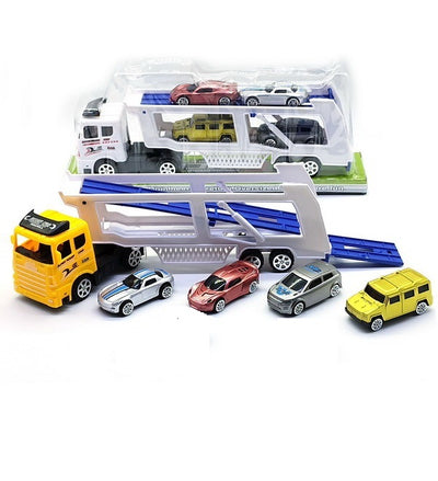 FRICTION TRUCK WITH 4PCS CAR SET