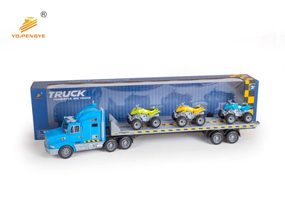 FRICTION TRUCK WITH 3PCS MOTORCYLE SET