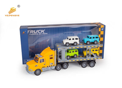 FRICTION TRUCK WITH 4PCS CAR SET