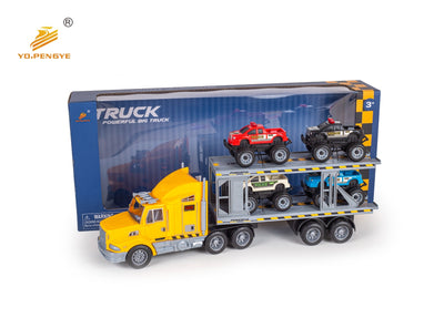 FRICTION TRUCK WITH 4PCS CAR SET