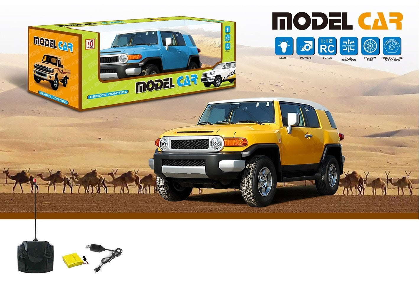 REMOTE CONTROL CAR WITH USB CHARGER 1:12 & LIGHT