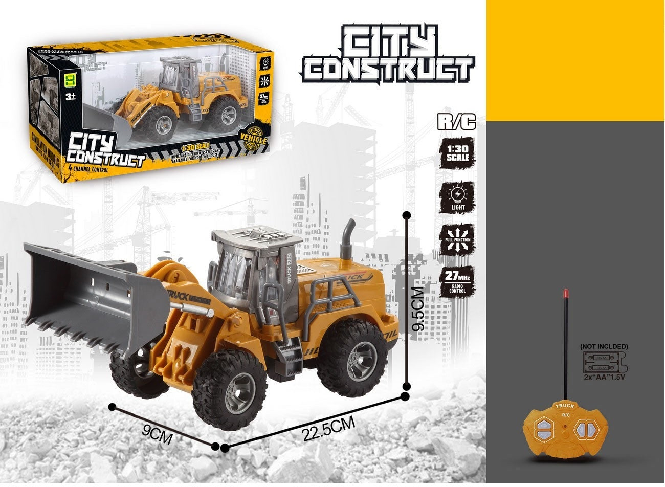 REMOTE CONTROL TRUCK WITHOUT CHARGER 1:30 AND LIGHT