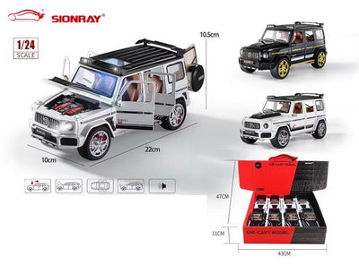 ALLOY CAR 1:24 Pull Back with Lights & Sound 8pcs display box