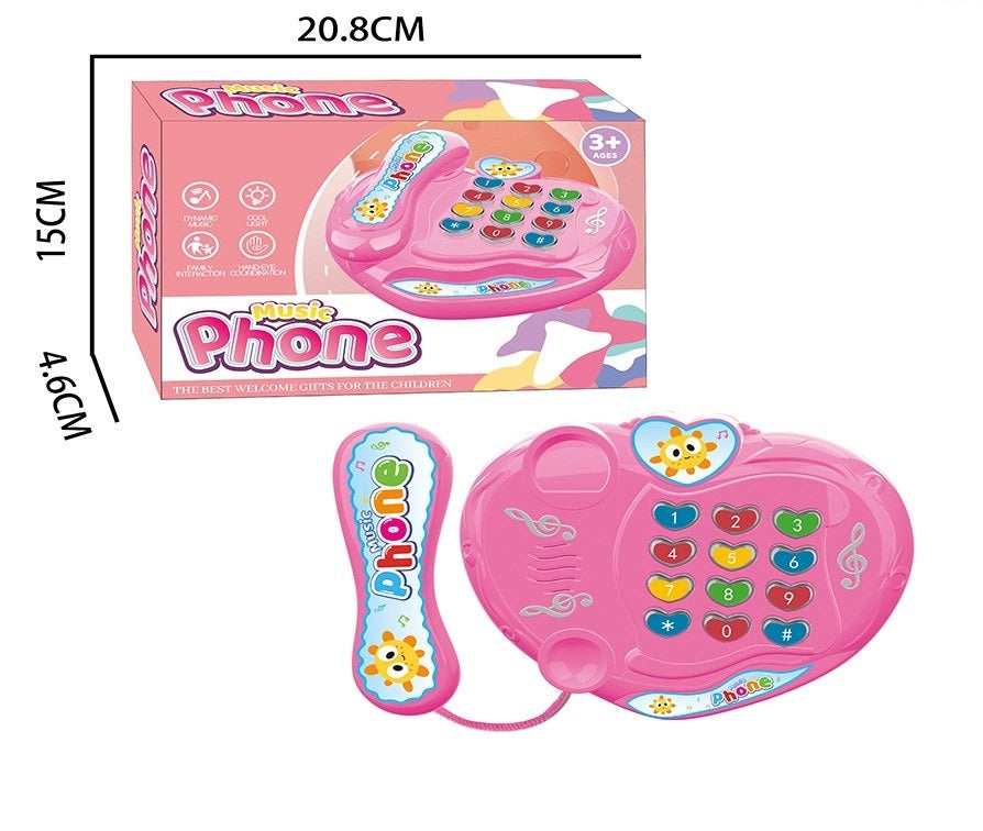 BATTERY OPERATED TOY PHONE WITH LIGHT AND MUSIC