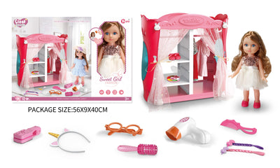 DOLL 12" WITH DRESSING SET
