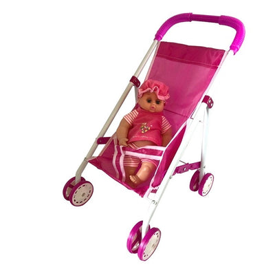 BABY STOROLLER WITH DOLL 12" OPP BAG+HEADER