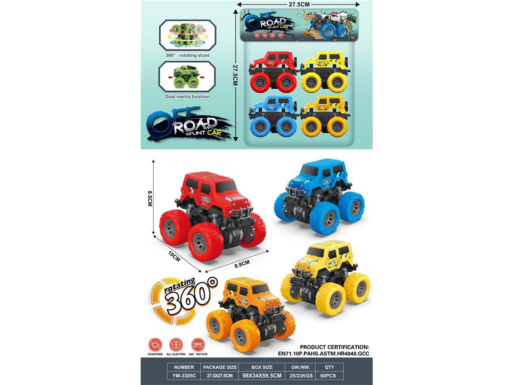 FRICTION CAR 4PCS SET PVC BAG+HEADER